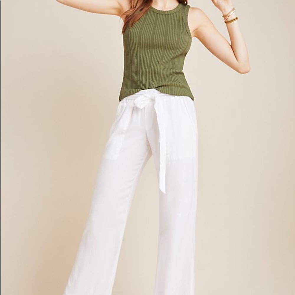 CLOTH AND STONE WHITE LINEN PANTS SIZE XS